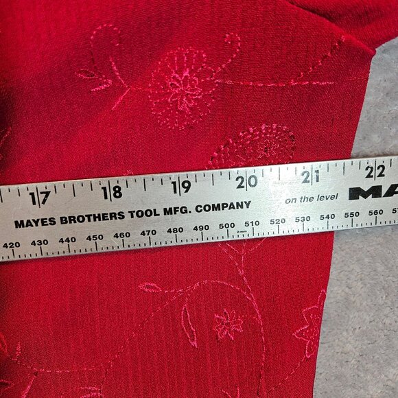Sag Harbor Womens 16 Red Two-Piece Dress Jacket Set career Formal embroidered - Picture 13 of 16